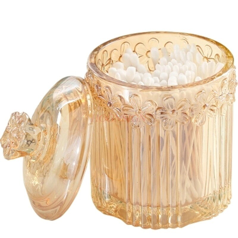 Coton-tige boîte verre coton-tige boîte coton tampon Simple cure-dents Transparent avec couvercle