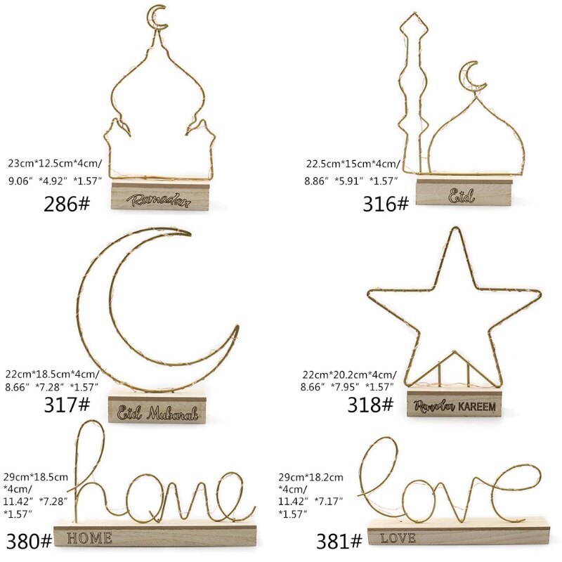 Eid Mubarak Nachtlampje Moon Star Thuis Liefde Ramadan Led Verlichting Ornamenten Moslim 57BB