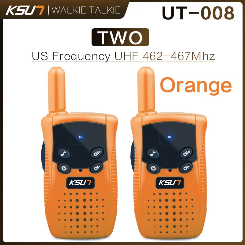 KSUN UT-008 Mini Walkie Talkie 2pcs Kids Radio 0.5W UHF Frequency Portable Radio Station Handheld Radio Christmas: Orange US Frequency