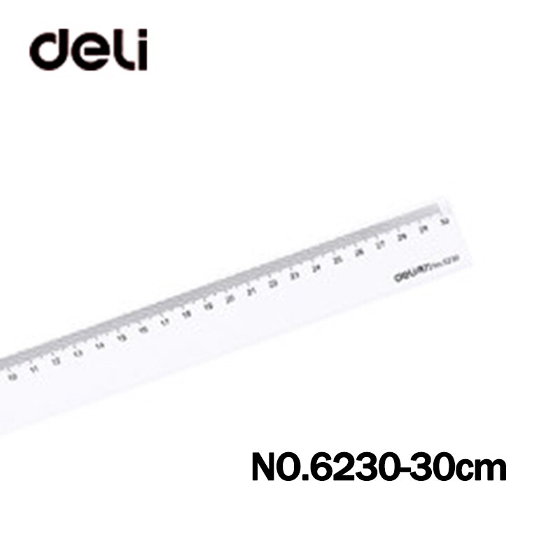 Jindsihou/Cokai/Deli Plastic Transparante Vierkante Heerser 15/20/30cm Meten Rechte Ruler Tool Student studie Meten Briefpapier: Deli-6230-30cm