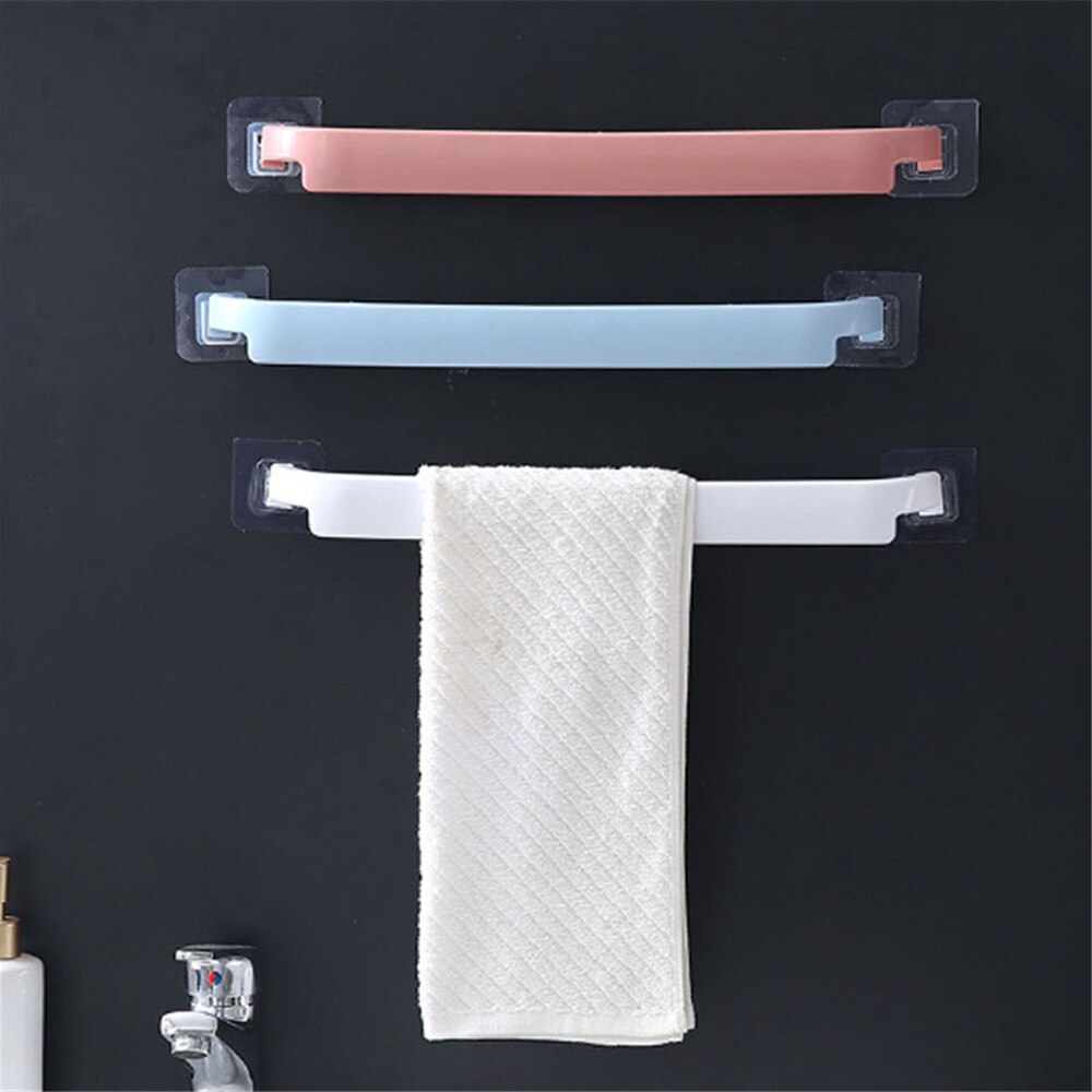 Soporte de plástico autoadhesivo para toallas estante Adhesivo de pared para colgar toallas de cocina, colgante para papel higiénico