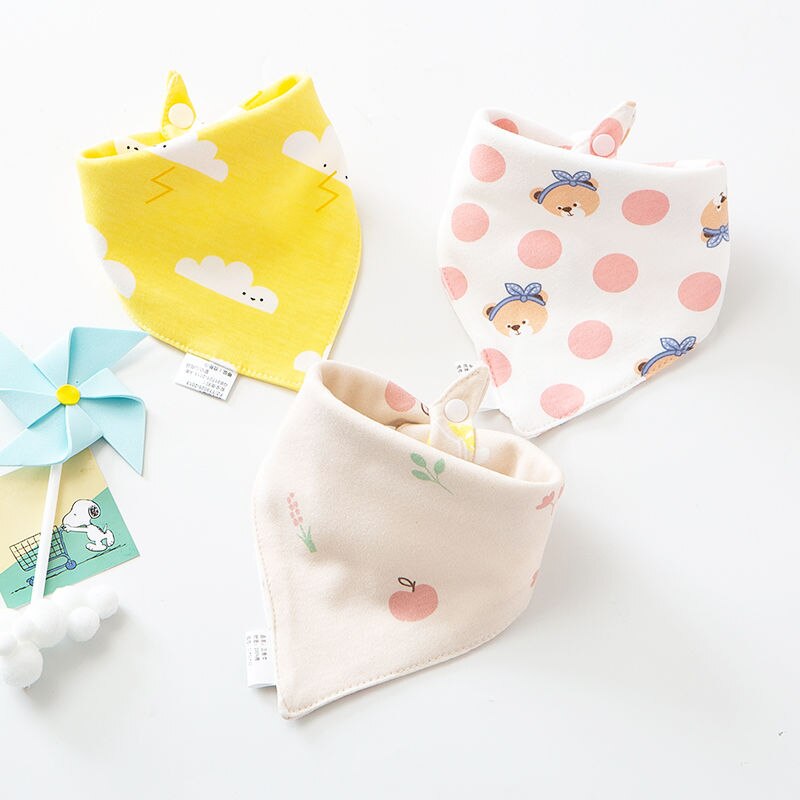 3Pcs Slabbers 100% Biologisch Katoen Slabbetjes Driehoek Burp Doek Cartoon Speeksel Handdoek Babyvoeding Slabbetjes Zachte Absorberende Jongens meisje Slabbetjes: SK30008