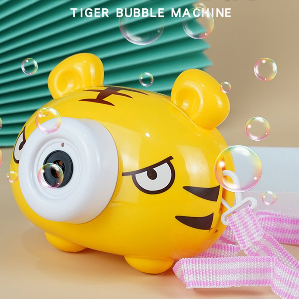 Trwała i praktyczna tygrysia elektryczna maszyna robić baniek mydlanych oświetlenie kamery muzyka dziecięca zabawka elektryczna maszyna robić baniek mydlanych