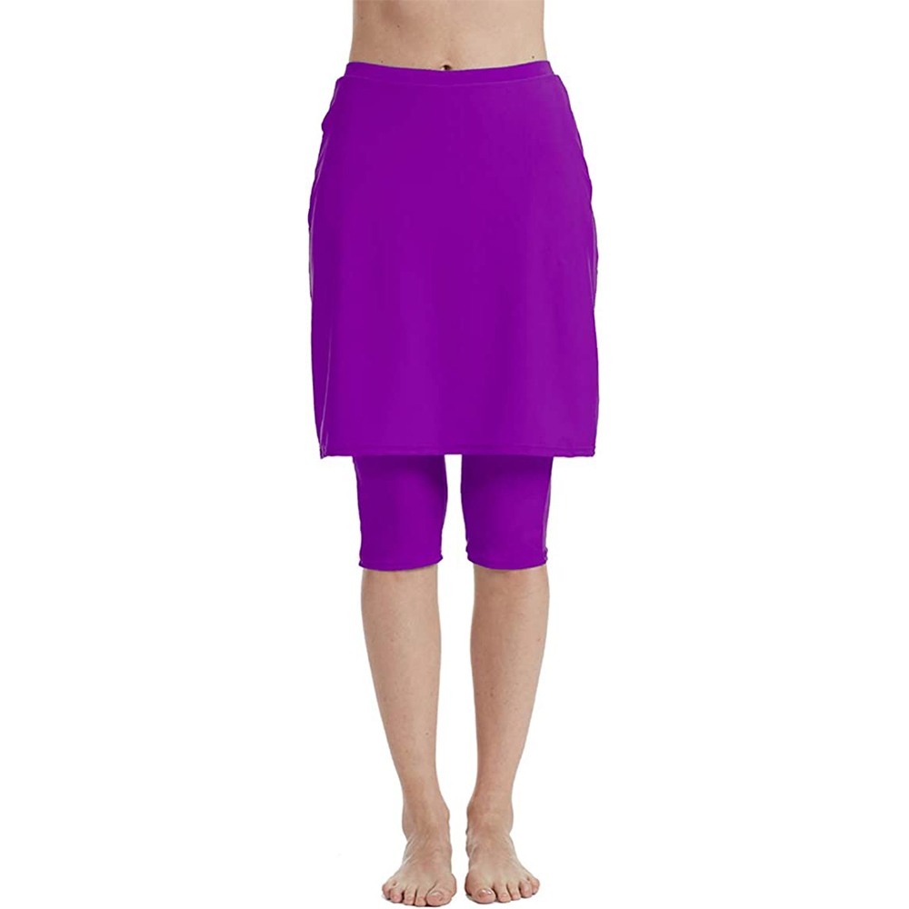 Women's capris leggings energetic skirt swimsuit sunscreen skirt (Gray): L / Lavender