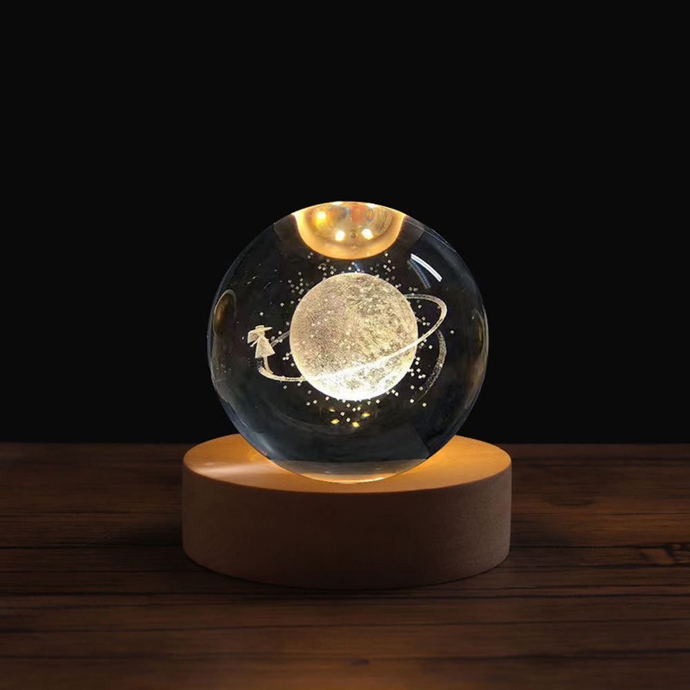Aesthetic Moon Crystal Sphere Clear Glass Galaxy Globe Night Light Crystal Ball Lamp Desktop Decoration Home Ornament: Dark Khaki