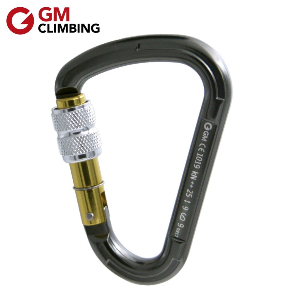 Mosquetão de escalada gm, trava de segurança, equipamento de resgate e escalada, 25kn hms