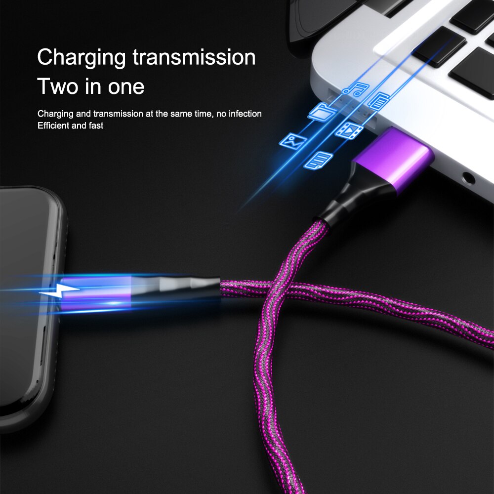 Kabel danych 3A typu C mikro USB pleciony nylonowy sprytny moc wyłączony szybki kabel ładujący robić telefonu komórkowego z systemem android