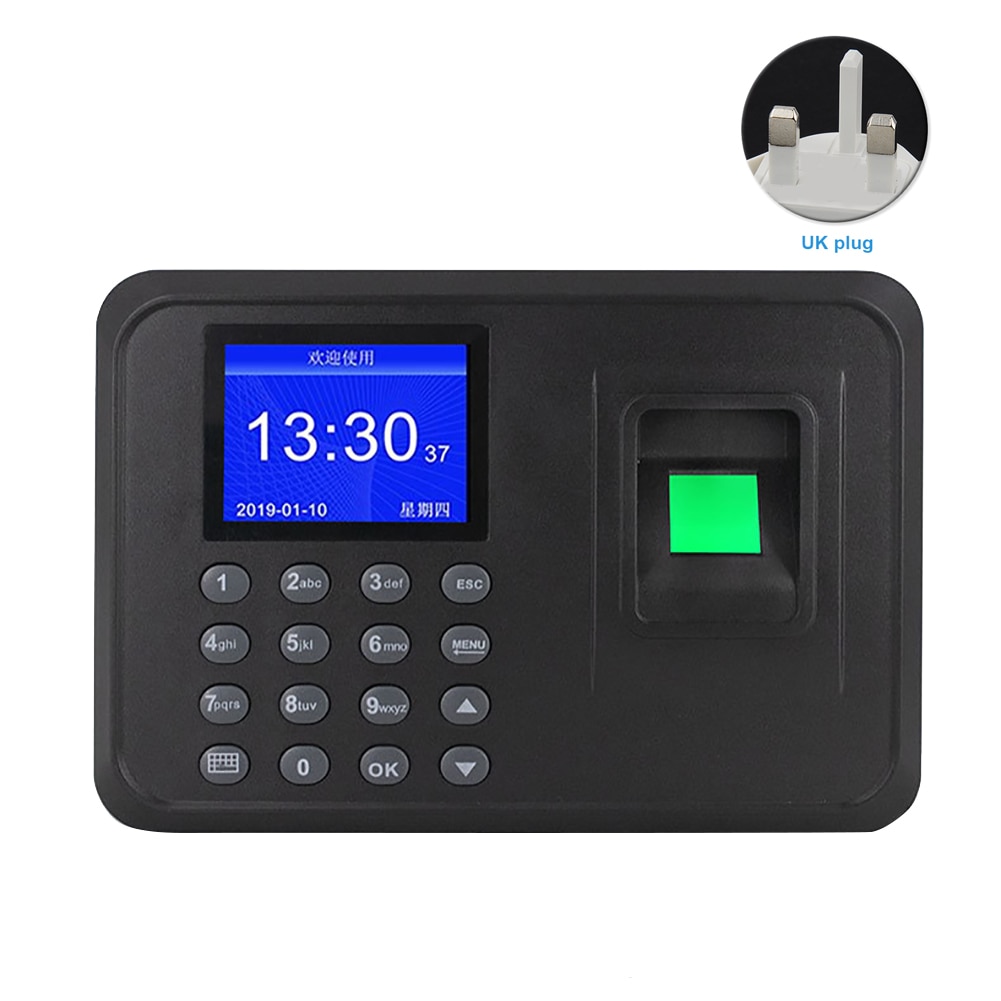 Large Capacity Checking Attendance School Voice Function Smart Time Recorder Office LCD Screen Management Biometric Fingerprint