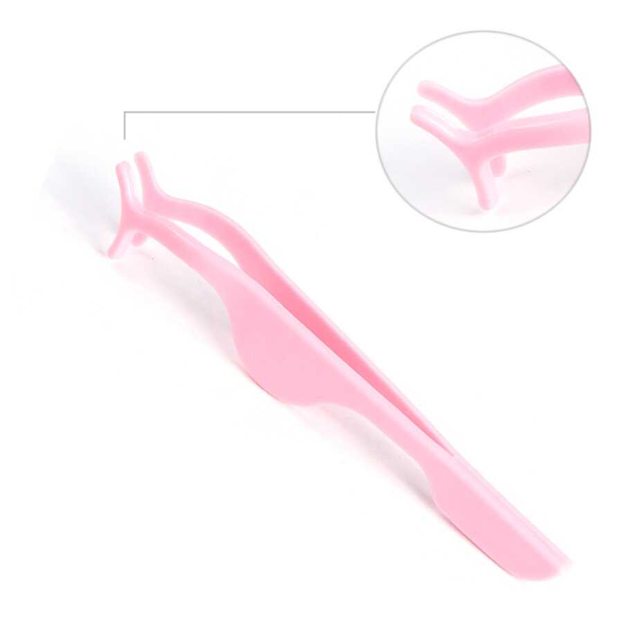 1 stk tilfældige plastik øjenvipper pincet klip applikator flad falske øjenvipper forlængelse curler klemmer skønhed makeup værktøjer bøje 058