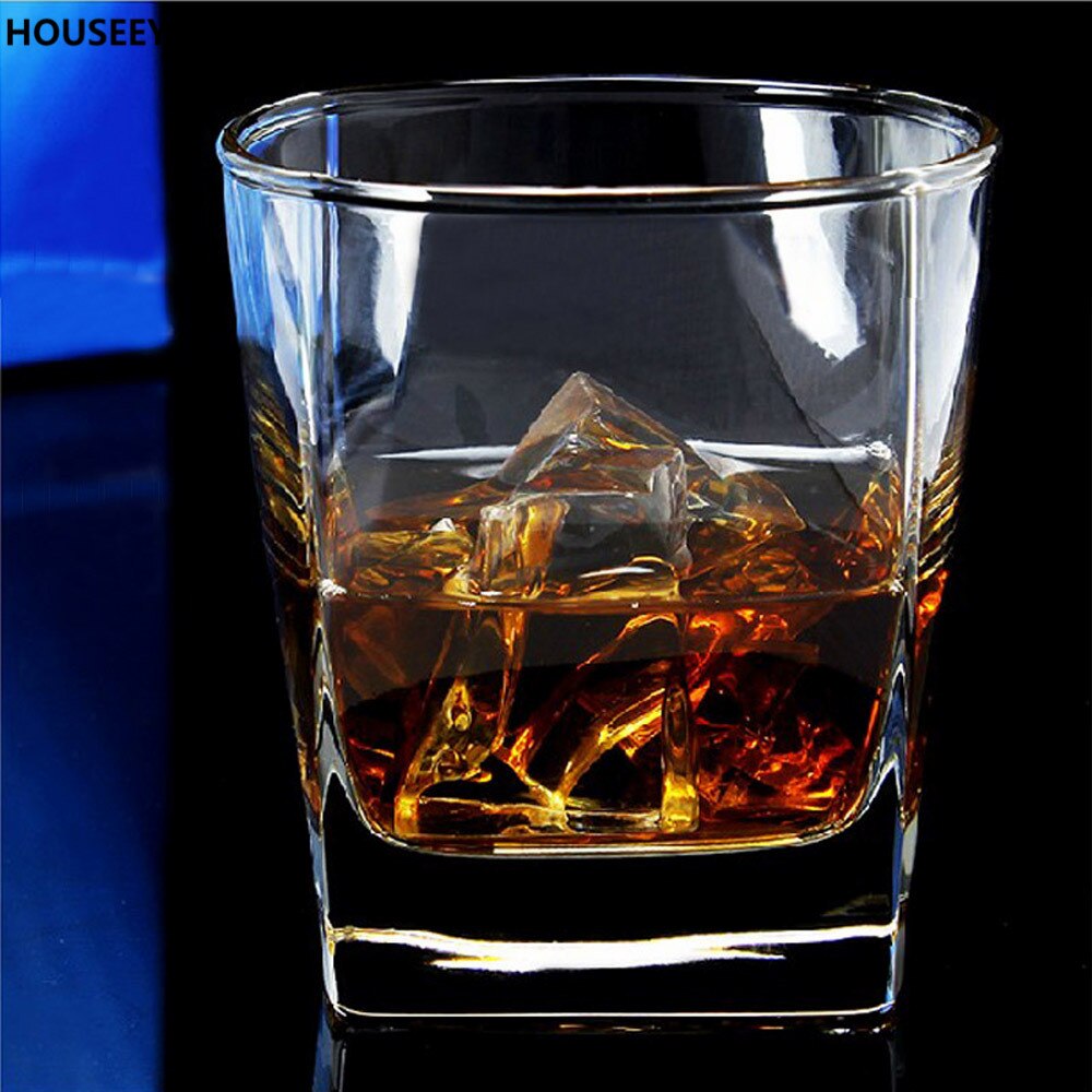 Vasos cuadrados de cristal para Bar y hogar, vasos de a la de 300ml, color blanco, vasos de whisky, vasos pequeños de vino