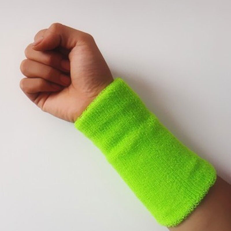 Bracelet anti-transpiration pour sport, fitness, Yoga, bras, manche absorbant la sueur, serviette, attelle, équipement de protection, 1 pièce: green