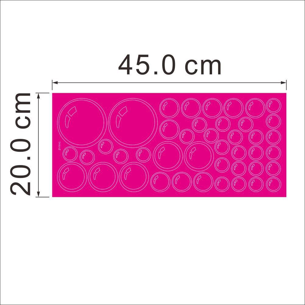 25#     diy bobler sirkel avtakbar vegg tapet dårlig vindu klistremerke dekal hjem dekor 45*20cm: varmt rosa