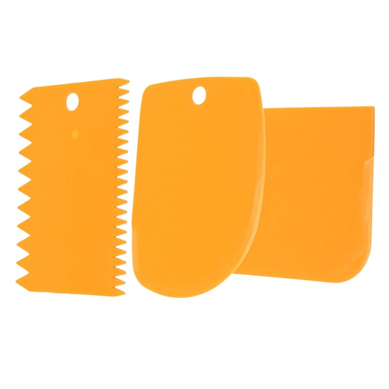 3 stuks plastic deegkrabbers glazuur fondant taartdecoratie bakgereedschappen eenvoudig glad gekartelde rand spatels uitstekers