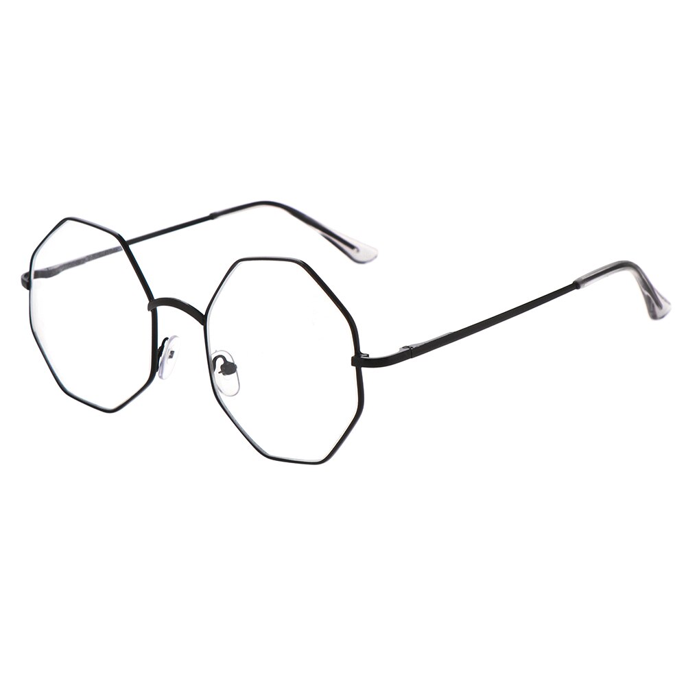 Metalen Polygon Leesbril Vrouwen Mannen Ultra Lichte Hars Verziend Brillen Eyewear Vergrootglas Bril Dioptrie-1.00 ~-4.0: +300 / Black
