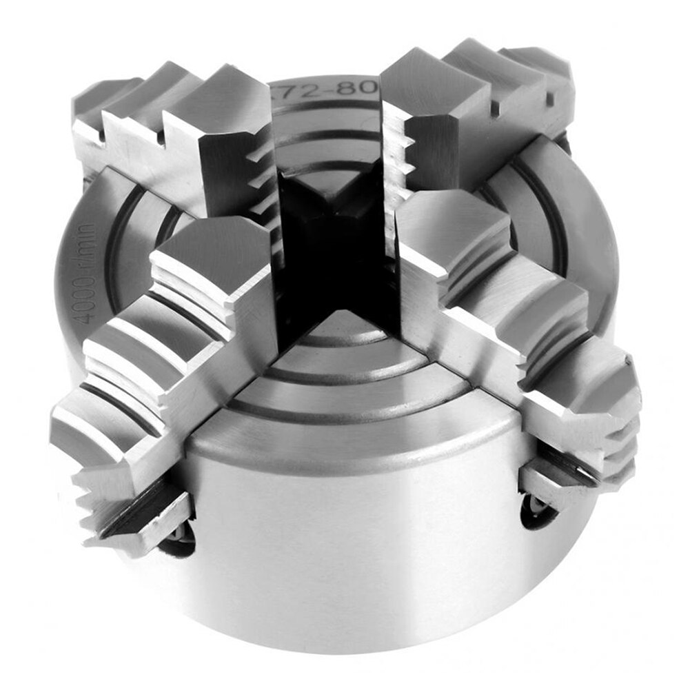 K72-80 Mini Collet Metal 4-Jaw Lathe Chuck Clamp Wood Turning Lathe Tool