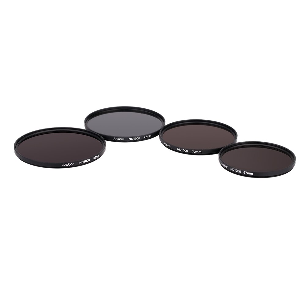 Andoer 67 72 82mm ND1000 10 Stop Fader filtre à densité neutre pour Nikon Canon DSLR objectif de l'appareil photo ND filtre