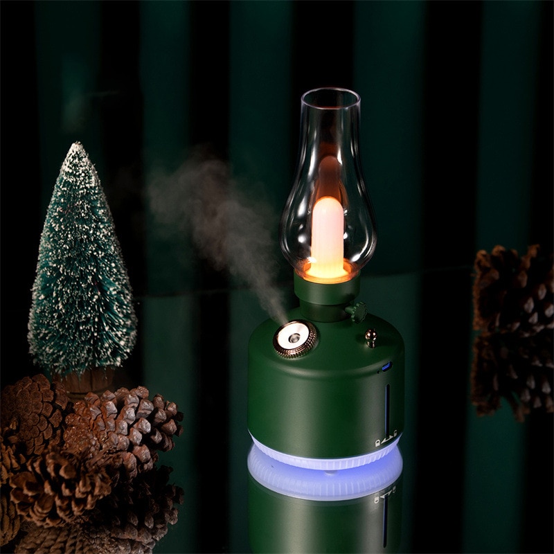 Retro Lamp Luchtbevochtiger Draadloze Aroma Diffuser Oplaadbare Essentiële Olie Humidificador Kleur Lichten Cool Mist Voor