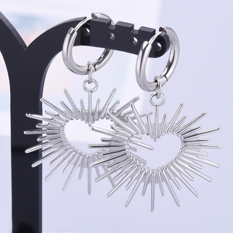 Flamingo Schlange Ohrring durchbohren Edelstahl Ohrringe Für Frauen Männer Zubehör Rose Schädel Ohr Ringe Reifen Pendientes Mujer: Lila