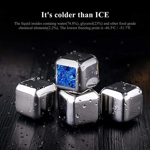1/4/6/pc Whisky Stones Ice Cubes Set Reusable Food Grade Stainless Steel Wine Cooling Cube Chilling Rock Party Bar Tool: 8pcs