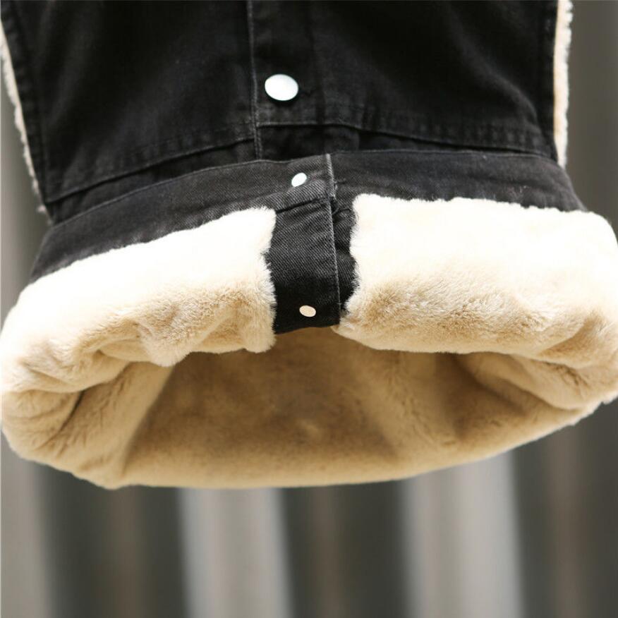 Chaleco vaquero cálido para bebés y niñas, chaqueta gruesa de lana, Otoño,