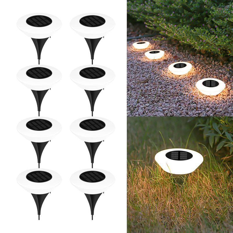 1-20Pack Solar Lights Outdoors Lamp 360° LED Floor Lights IP65 Waterproof with On/Off for Garden Yard Backyard Driveway Patio: sunny yellow