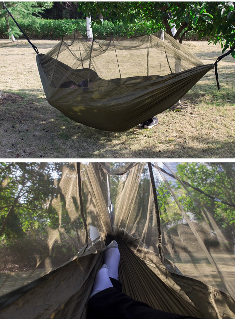 Double Outdoor Person Travel Camping Hanging Hammock Bed Wi Mosquito Net Set Tents Tents & Shelters Camping & Hiking