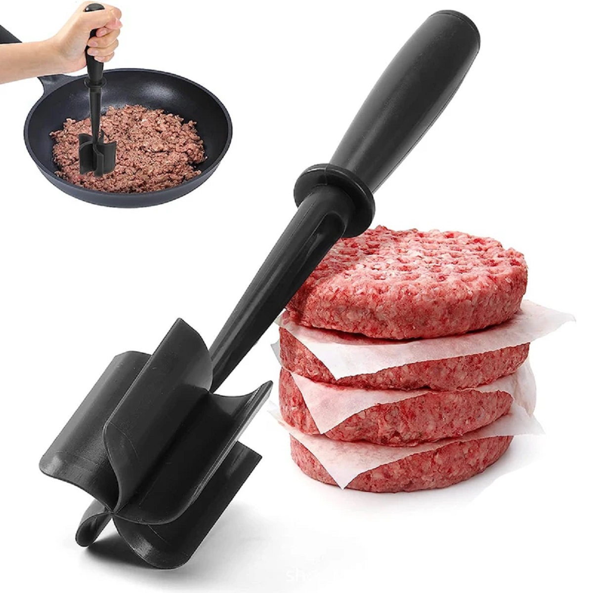 1/2 Stuks Vlees Chopper Gemalen Rundvlees Stamper Agitator Spatel Voor Hamburger Gehakte Aardappelstamper Cutter Mixer Tool keuken Gadget