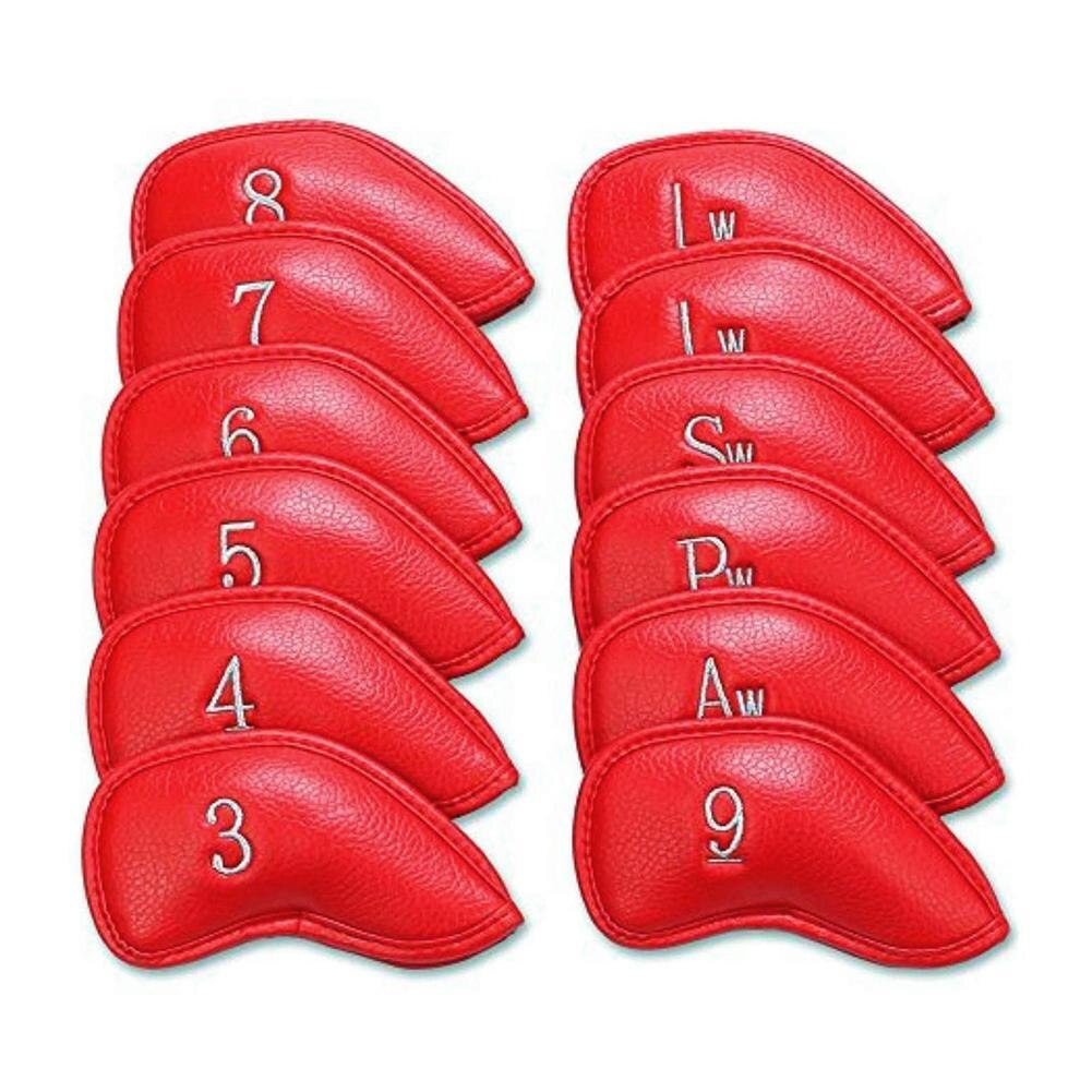 12 Stks/set Golf Club Beschermhoes Golf Ijzer Cover Sleeve Cover Bescherming Cue Cap