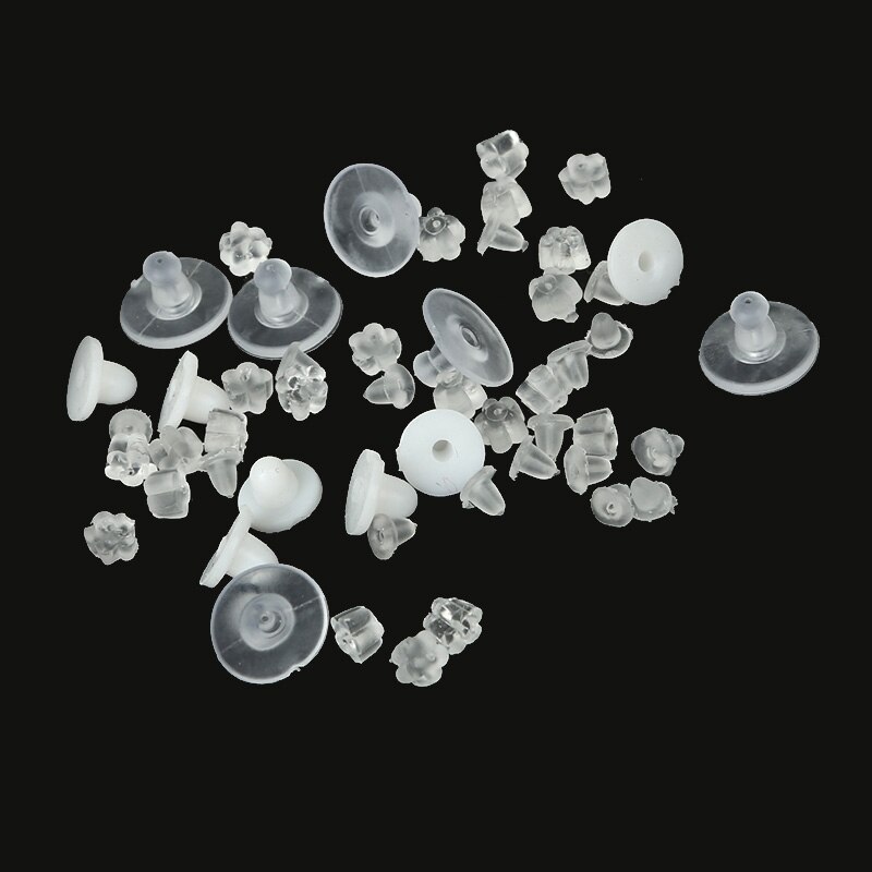 Oorbellen sieraden accessoires rubberen achterkant siliconen ronde oordopjes geblokkeerde plastic oorbelstoppers voor doe-het-zelf