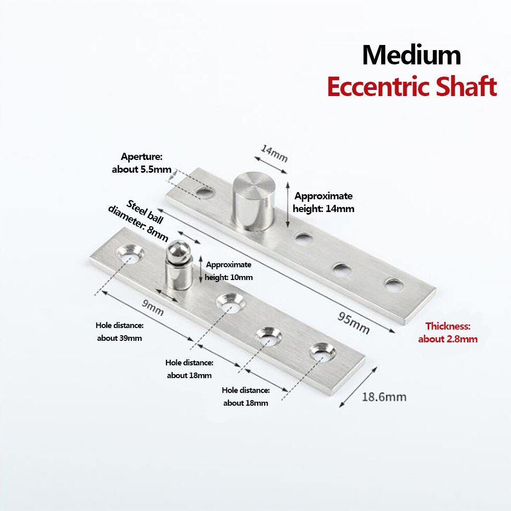 270 Degree Rotation Axis 75/100/150mm Stainless Steel Up and Down Doors Rotating Hinges Location Shaft Hidden Pivot Hinge: M