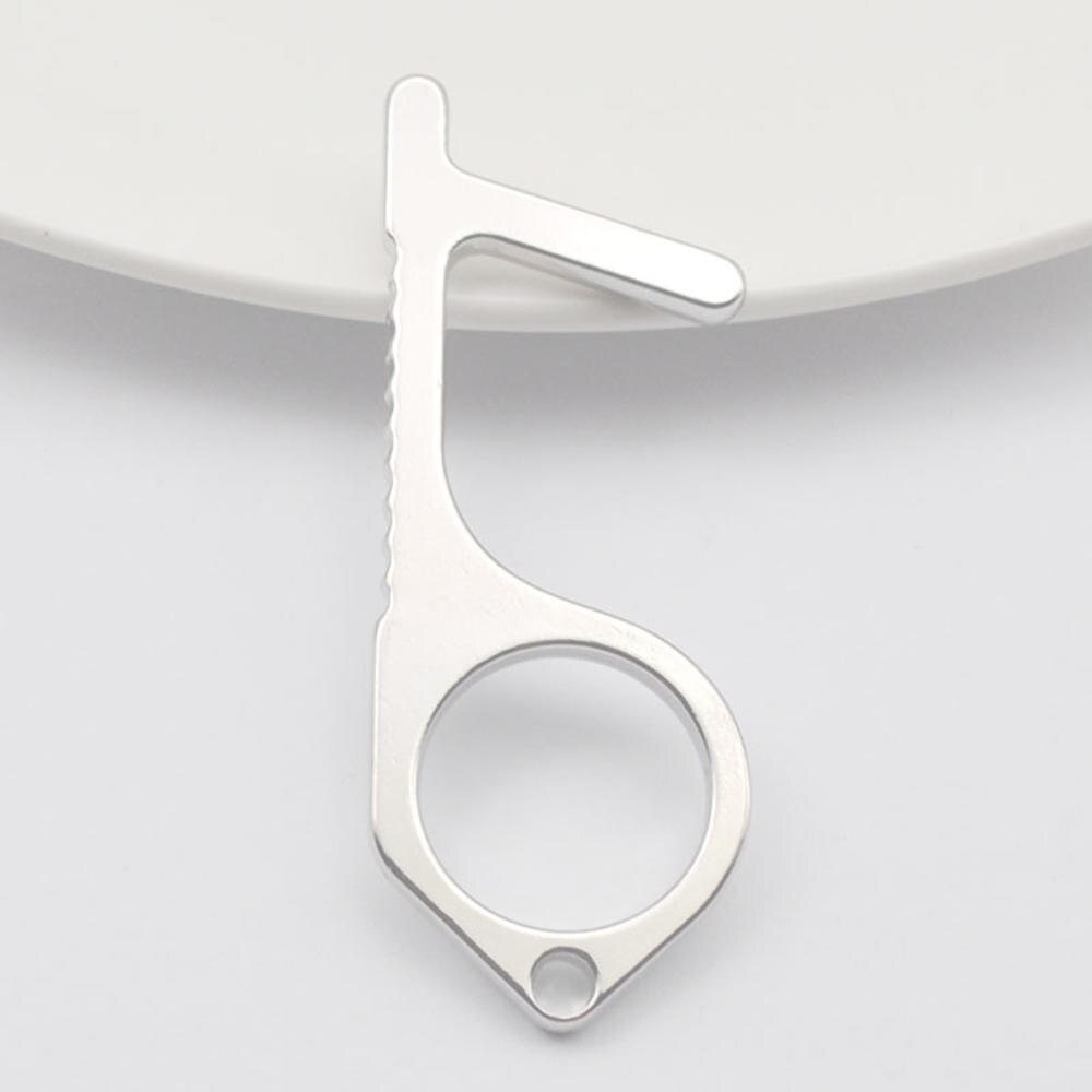 Touch Screen Buttons EDC Door Opener Hygiene Hand Antimicrobial Contactless Press Elevator Tool Portable Door Opener Keychain