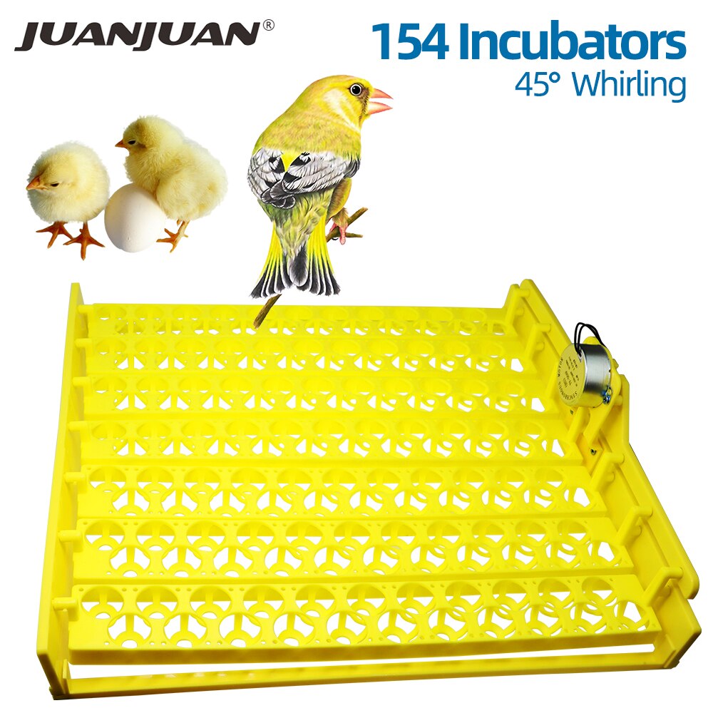Incubadora de huevos automática, máquina de incubación de huevos de aves, pato, pollo, 56, 154, 220V, bandejas de incubadora con Motor de giro automático: 154