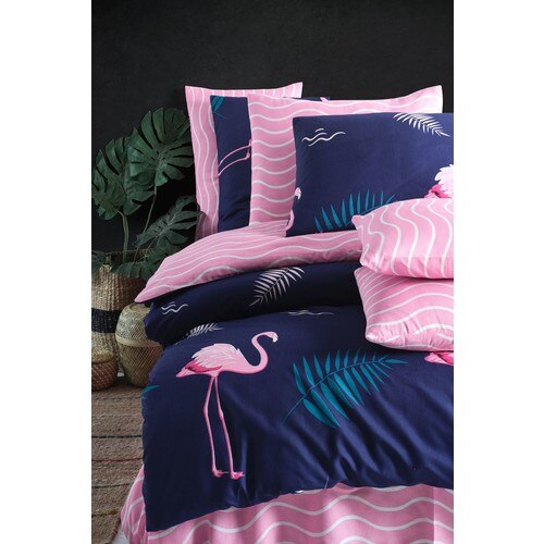 Ensemble housse de couette Double personnalité flamant rose