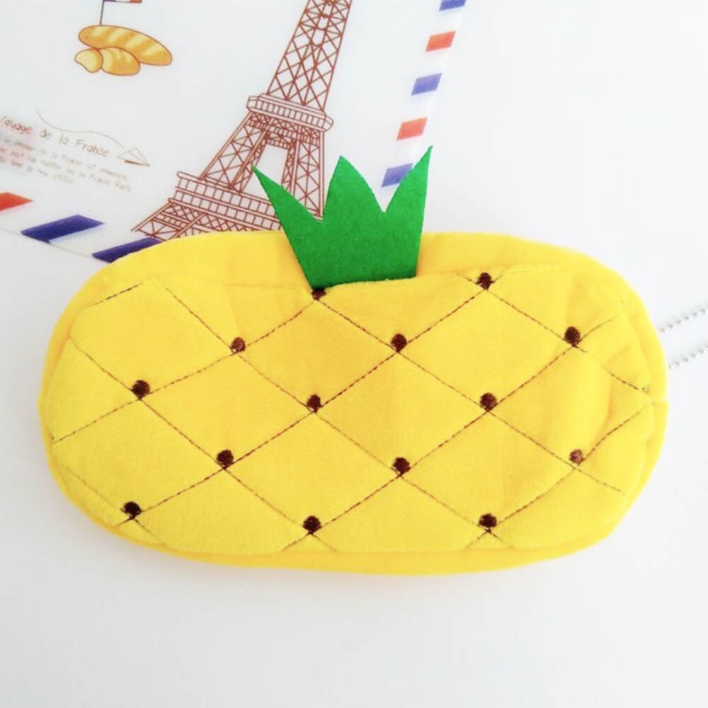 Cute Fruit Watermelon Cactus Plush Pencil Case Cosmetic Bag Pen Box for Girls Stationery Pouch School Office Supplies: Yellow