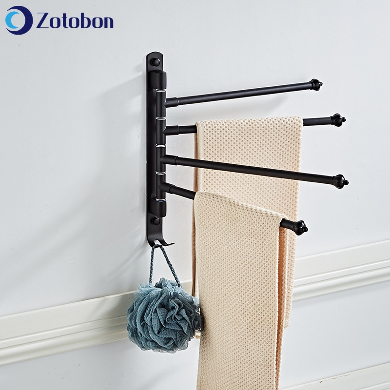 Zotobon håndklædestang rustfrit stål roterende håndklædestativ badeværelse køkken vægmonteret håndklæde poleret rackholder tilbehør  h125