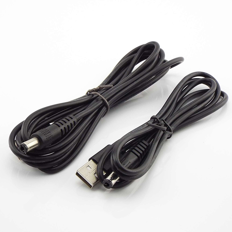 5V USB tipo A macho a DC Cable de cargador conector Jack Cable de extensión de fuente de alimentación 22AWG 3A