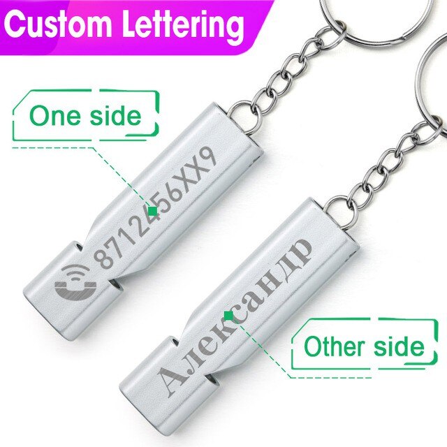 Free engraving Pet Dog Training Whistle Two-tone Ultrasonic Flute German Shepherd Training Whistle Pet Supplies Dog Whistle: Two sides -Silver