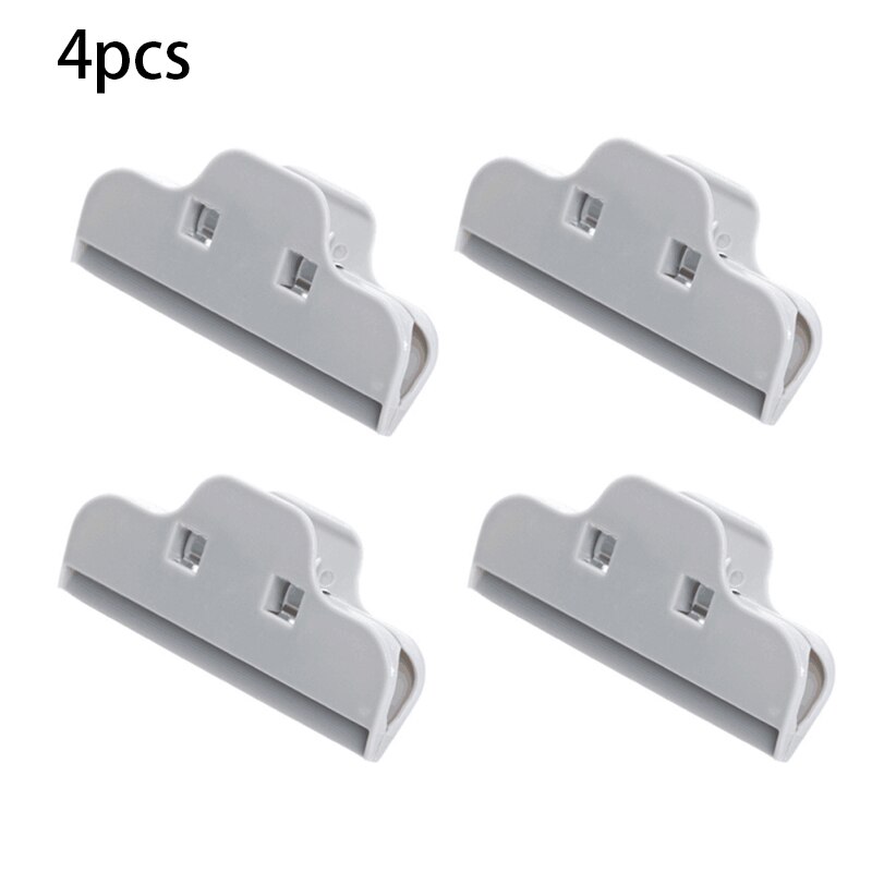 Pinzas selladas para bolsas de comida, Clip portátil para Cocina Casera multifuncional, almacenamiento de aperitivos y pan, herramienta de sellado, 4 Uds.: Gray