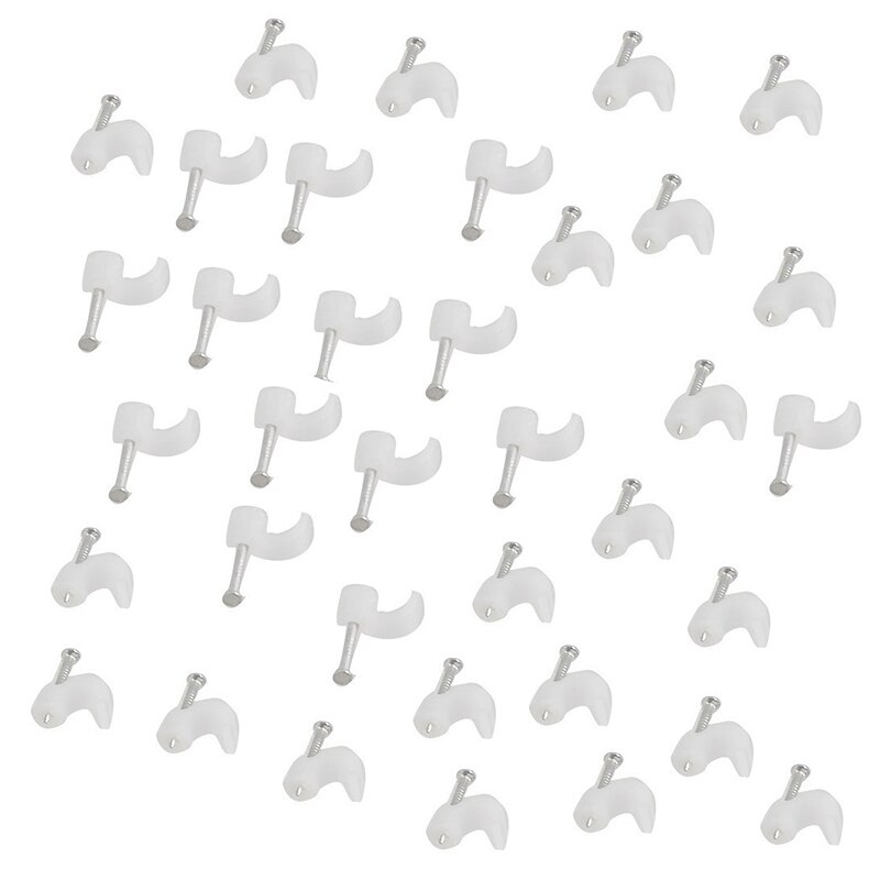Abrazaderas de Cable/clips de clavos, redondos, para montaje en pared, para cables eléctricos, diámetro 6mm, 98 piezas