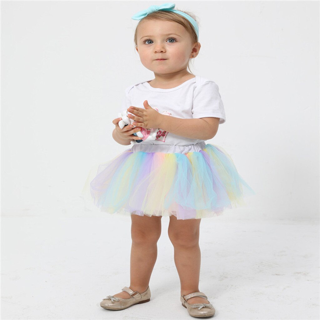 Pannello Esterno del Tutu Del Bambino Della Ragazza di Estate Gonne di Paillettes Principessa Pettiskirt Del Partito di Ballo Petticoat Arcobaleno Tulle Gonne Vestiti Per Ragazze 2020