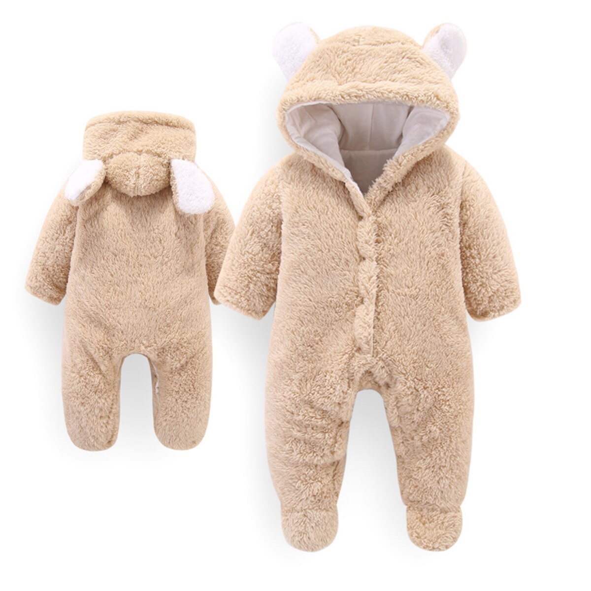 Herfst Winter Baby Katoenen fluwelen Schattige Oren Rompertjes Baby Meisje Jongen Kleding Baby Baby Meisje Kleding Jumpsuits Overall