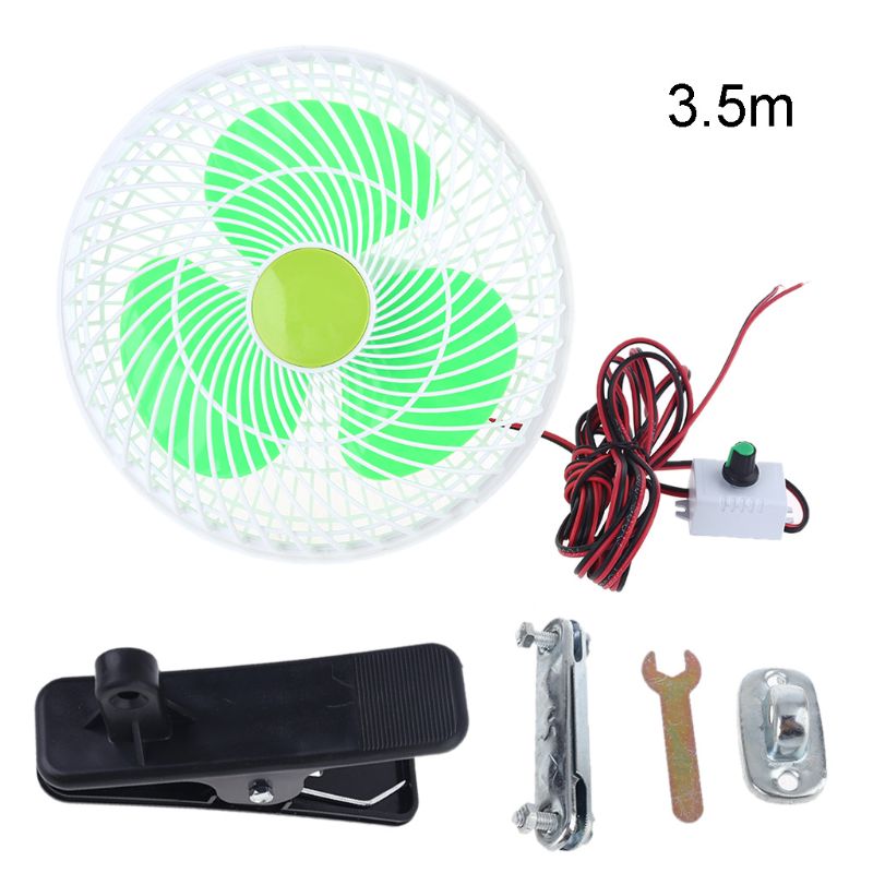 12V Oscillating Stepless Speed Air Cooling Electric Fan Swing Clip Fan for Car Vehicle Outdoor Home Camping Hiking: C