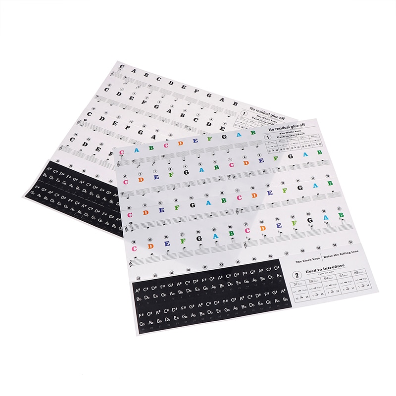 49/54/61/88 tangenter klistermärke elektronisk piano tangentbord ljud namn klistermärken piano stav musik dekal etikett not klistermärke