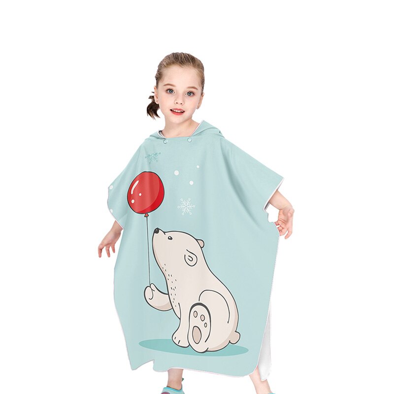 Niños microfibra Albornoz para la playa cambiar bata Poncho con capucha de Surf Poncho compacto rápido seca toallas con capucha: 12D