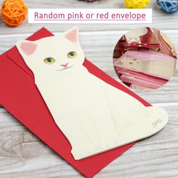 Carte d'invitation Mini chat pliant | Carte de vœux pour anniversaire, noël, fournitures de décoration,! 5 pièces: No1