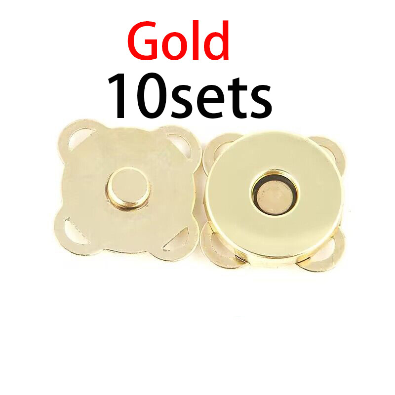 10sets 10mm 14mm 18mm Magnetic Snap Fasteners Clasps Buttons Handbag Purse Wallet Craft Bags Parts Accessories Adsorption