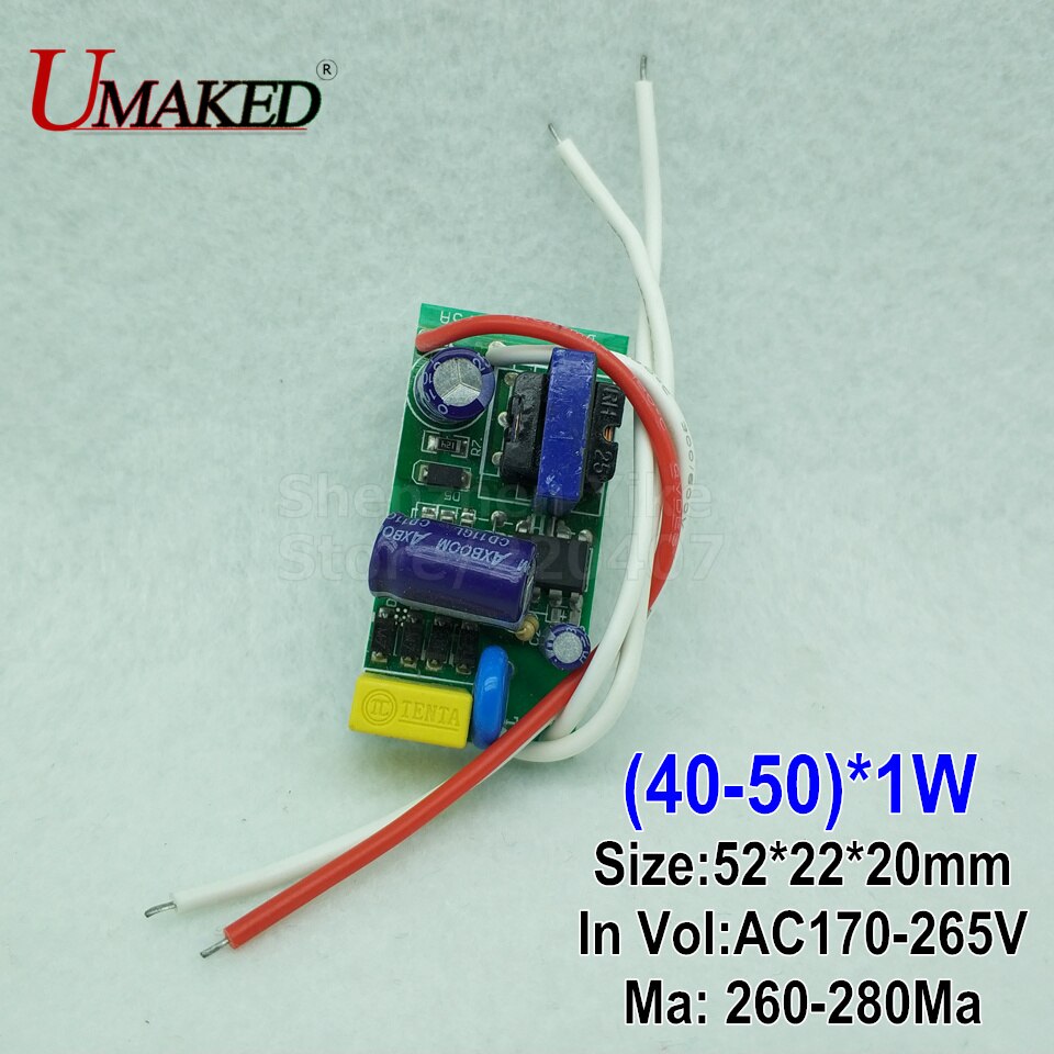 40W 50W LED inside led driver AC170-265V led transformer constant current for 50W indoor led bulb lamp lighting