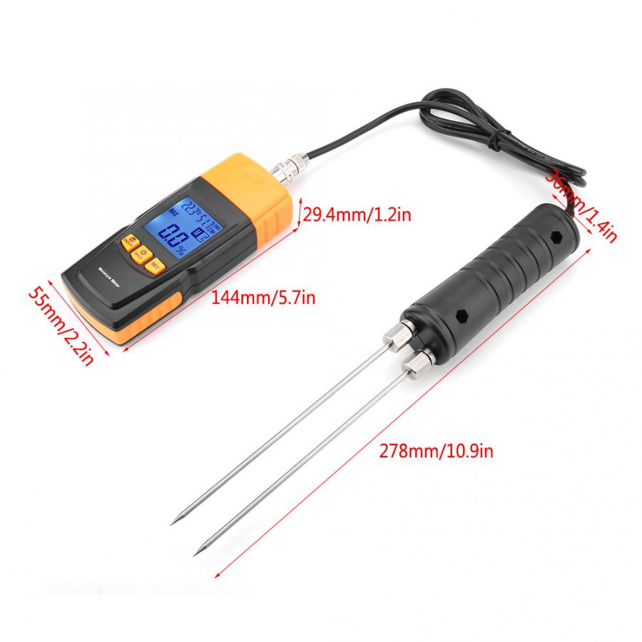 GM620 LCD Display Digital Adjustable Wood Moisture Tester -10- 60 Degree Moisture Meter