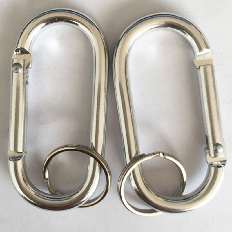 100Pcs Mini Silver Aluminum Spring Spring Buckle Spring Hook Keychain Outdoor Carabiner Runway Buckle