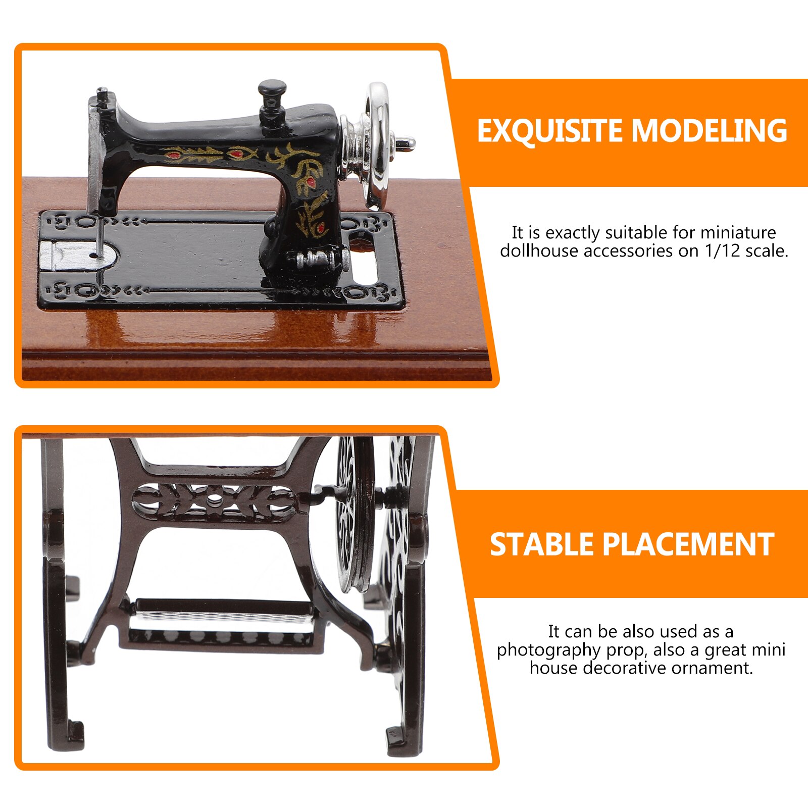 Miniature Sewing Machine Decoration 1/12 Scale Mini House Tailor Furniture Supplies